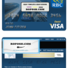 Canada Royal Bank of Canada (RBC) bank visa card debit card template in PSD format, fully editable