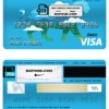 Central African Republic Ecobank visa card debit card template in PSD format, fully editable