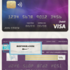 Chile BICE bank visa credit card template in PSD format, fully editable