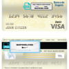 Colombia Banco de Bogotá bank visa card debit card template in PSD format, fully editable