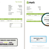 Canada Shopify tax invoice template in Word and PDF format, fully editable