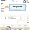 USA ZARA invoice template in Word and PDF (.doc and .pdf) format