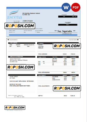 USA retail company employee sheet template in Word and PDF format