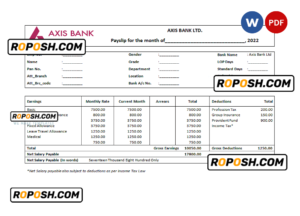 India financial company employee sheet template in Word and PDF format