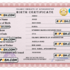Afghanistan vital record birth certificate PSD template, completely editable
