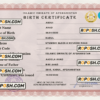 Afghanistan vital record birth certificate PSD template, completely editable scan effect