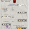Albania marriage certificate PSD template, completely editable