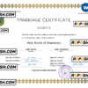 Algeria marriage certificate Word and PDF template, completely editable