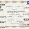 Algeria marriage certificate Word and PDF template, completely editable scan effect