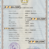 Angola vital record death certificate PSD template, completely editable