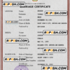 Antigua and Barbuda marriage certificate PSD template, completely editable