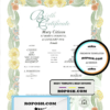 Australia Western Australia decorative (commemorative) birth certificate template in PSD format, fully editable