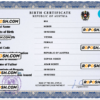 Austria vital record birth certificate PSD template, completely editable