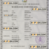 Bahamas marriage certificate PSD template, fully editable