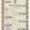 Belize marriage certificate PSD template, fully editable