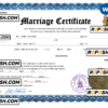 Canada marriage certificate Word and PDF template, fully editable