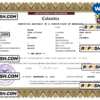 Colombia marriage certificate Word and PDF template, fully editable
