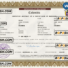 Colombia marriage certificate Word and PDF template, fully editable