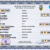 Ecuador birth certificate PSD template, completely editable
