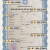 Greece marriage certificate PSD template, completely editable