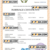 Guatemala marriage certificate Word and PDF template, completely editable