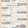 Guatemala marriage certificate Word and PDF template, completely editable