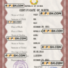 Guinea vital record birth certificate PSD template, completely editable