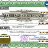 Guyana marriage certificate Word and PDF template, fully editable