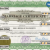 Guyana marriage certificate Word and PDF template, fully editable scan effect