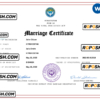 Kyrgyzstan marriage certificate Word and PDF template, fully editable