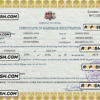 Latvia marriage certificate PSD template, fully editable
