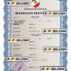 Lebanon marriage certificate PSD template, completely editable