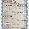 Lebanon marriage certificate PSD template, completely editable