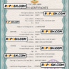 Libya birth certificate PSD template, completely editable