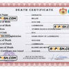Luxembourg vital record death certificate PSD template