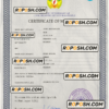 Madagascar marriage certificate PSD template, completely editable