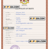 Malaysia death certificate PSD template, completely editable