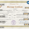 Maldives marriage certificate Word and PDF template, completely editable