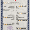 Malta marriage certificate PSD template, fully editable