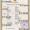 Montenegro marriage certificate PSD template, completely editable