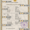 Montenegro marriage certificate PSD template, completely editable