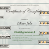Netherlands language grammar certificate of completion PSD template, completely editable scan effect