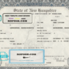 USA New Hampshire state marriage certificate template in PSD format, fully editable