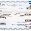 Paraguay marriage certificate Word and PDF template, completely editable