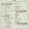 Saint Vincent and the Grenadines death certificate PSD template, completely editable