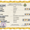 Samoa vital record birth certificate PSD template, fully editable