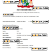 Suriname death certificate Word and PDF template, completely editable