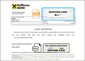 Romania Raiffeisen bank account closure reference letter template in Word and PDF format