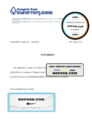 Thailand Bangkok Bank account closure reference letter template in Word and PDF format