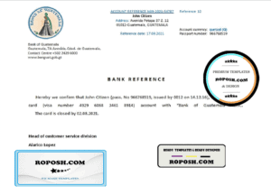 Guatemala Bank of Guatemala bank account closure reference letter template in Word and PDF format